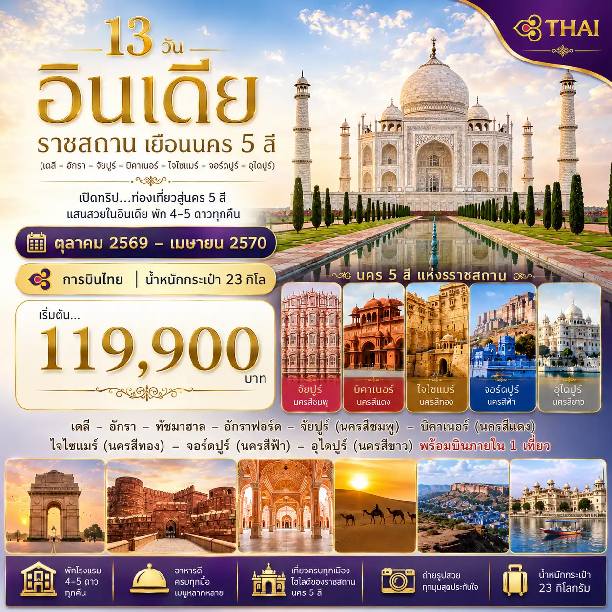13 วัน อินเดีย ราชสถาน เยือนนคร 5 สี