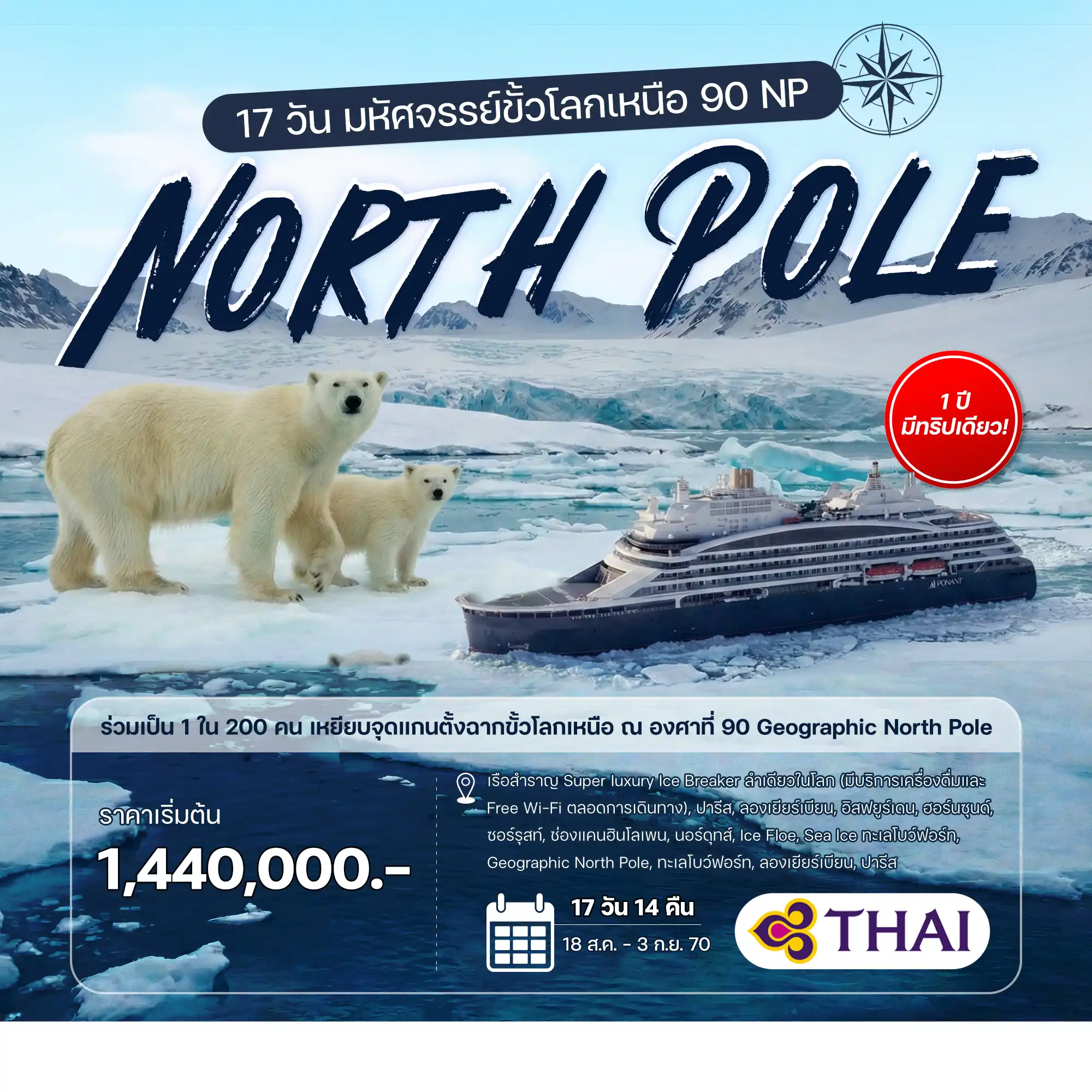 17 วัน มหัศจรรย์ขั้วโลกเหนือ 90 NP
